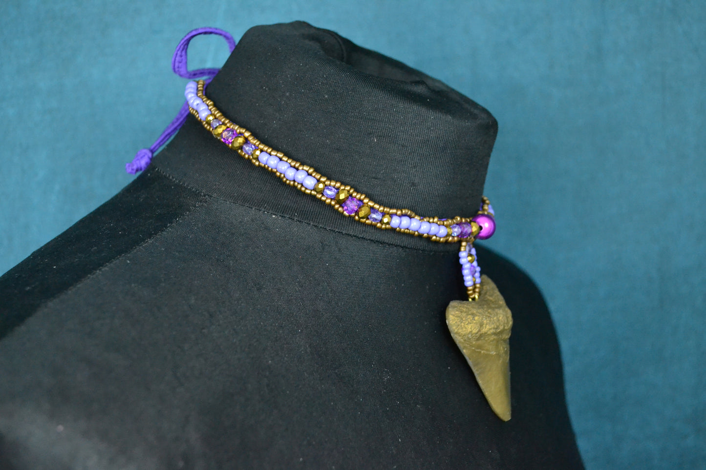 Purple Shark tooth Choker