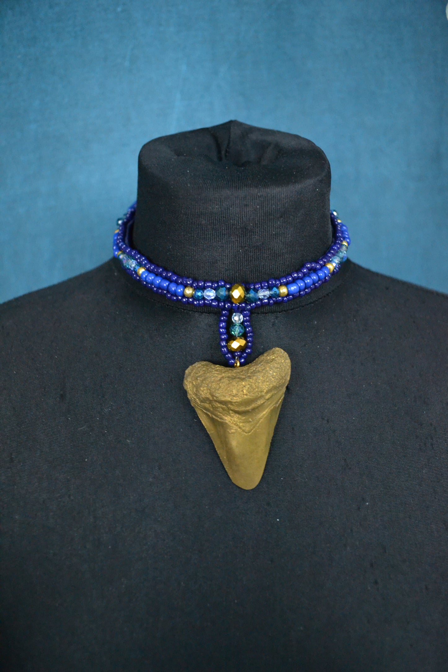 Blue Shark tooth Choker