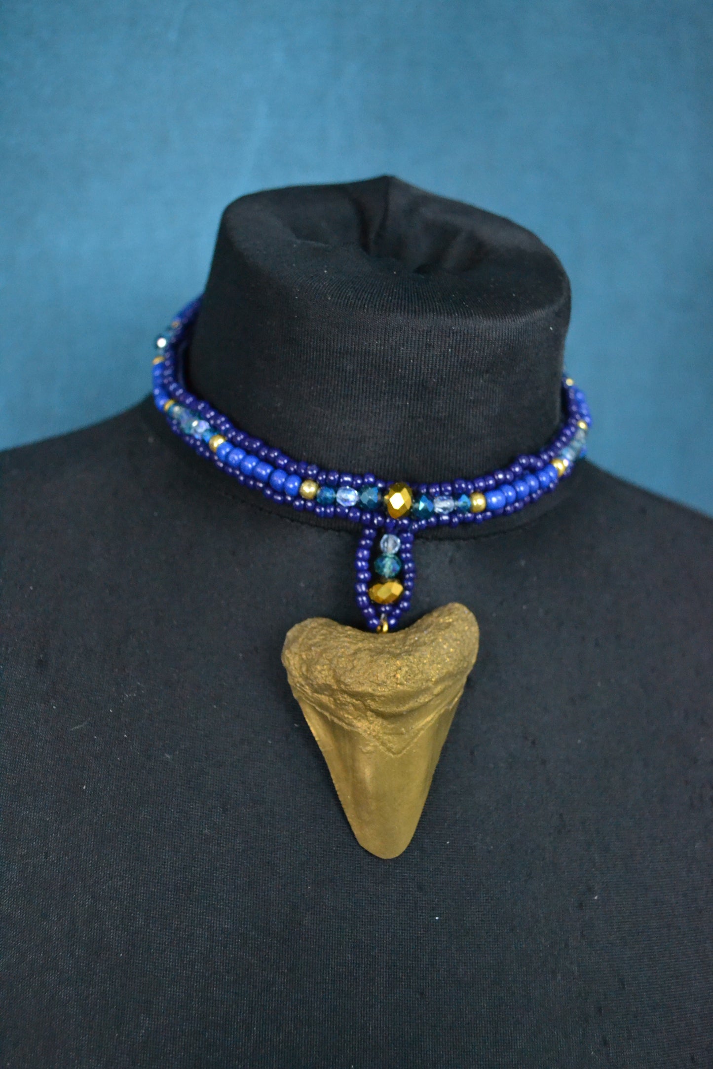 Blue Shark tooth Choker