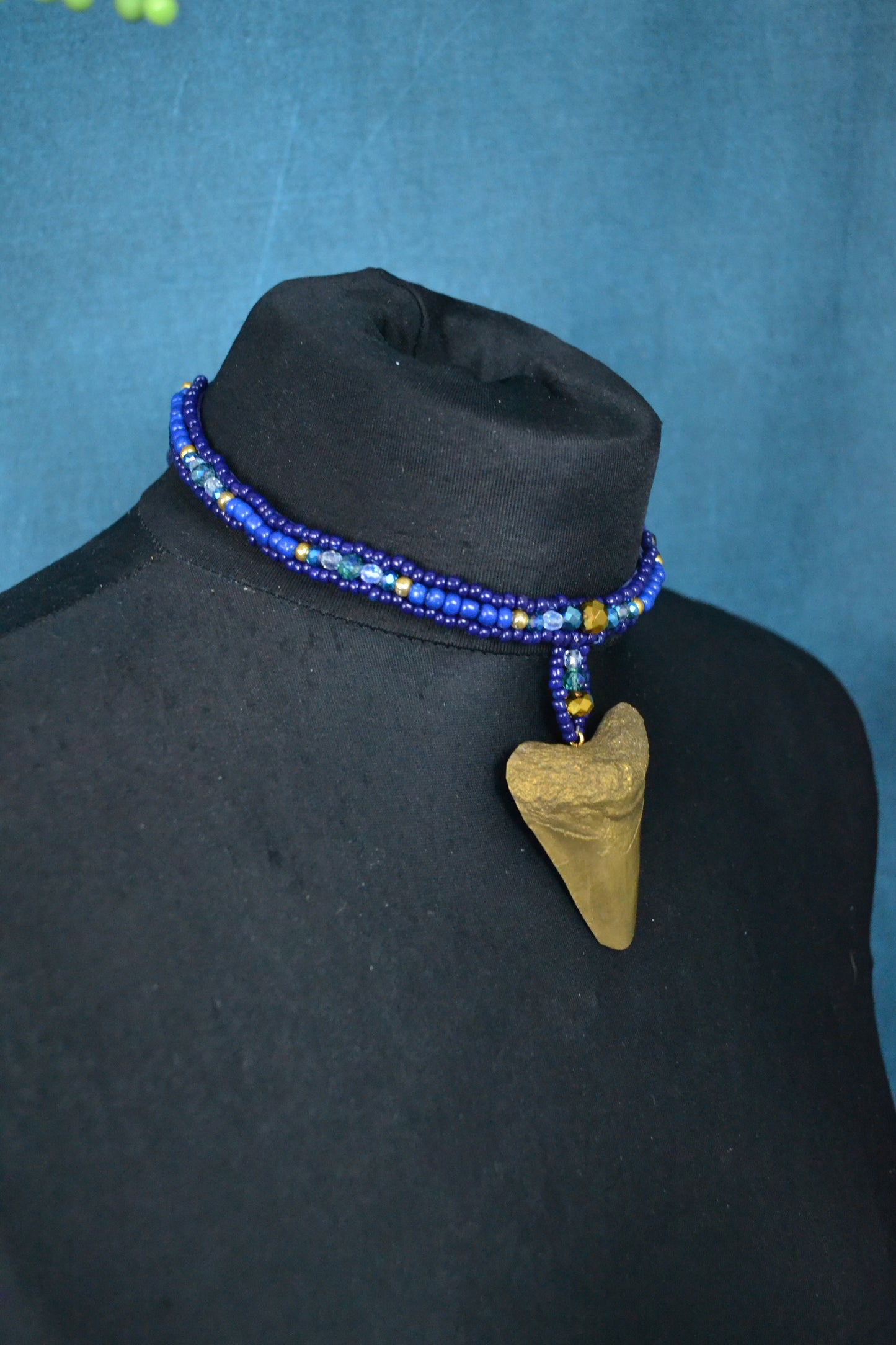 Blue Shark tooth Choker