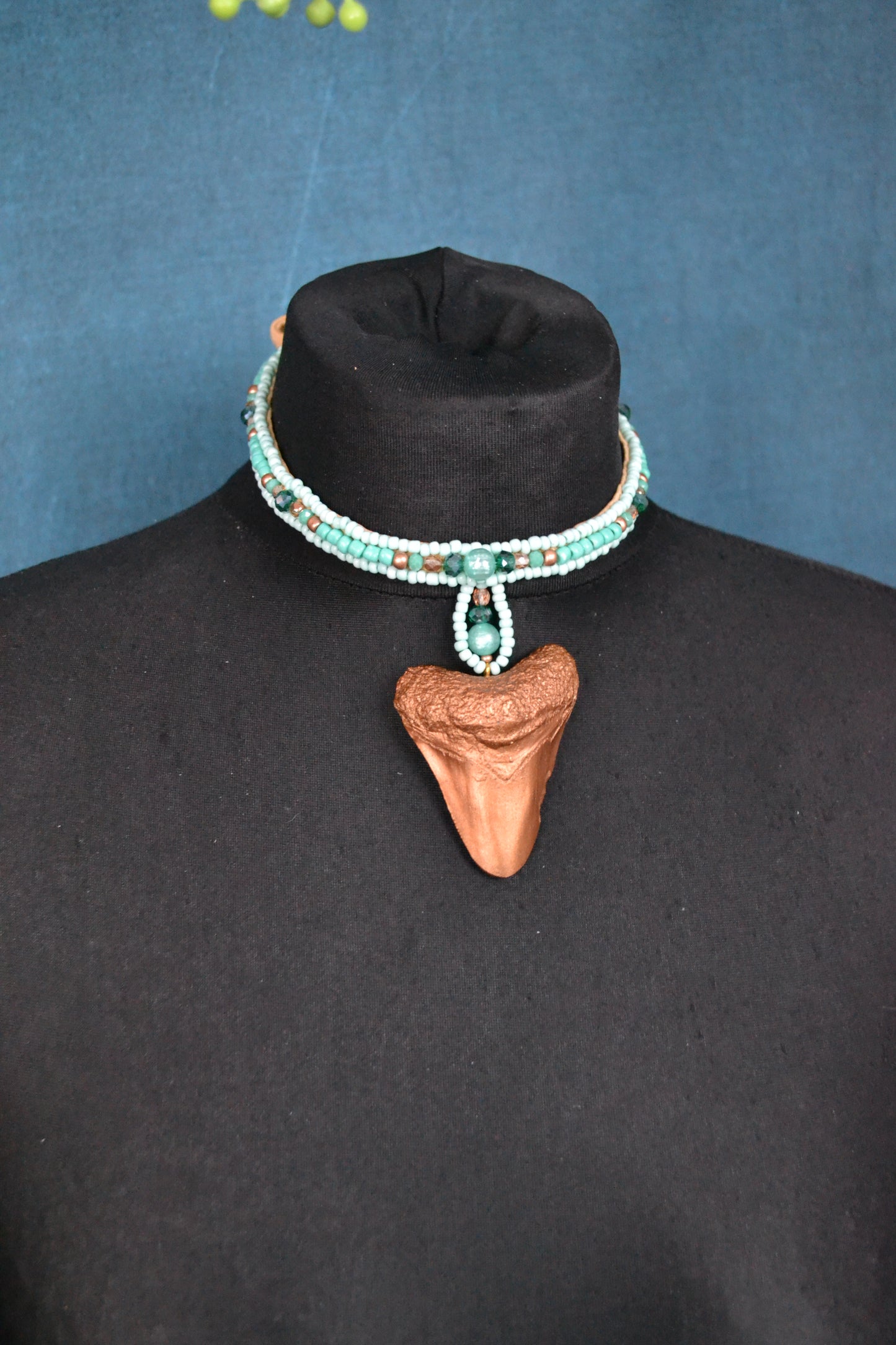 Green Shark tooth Choker