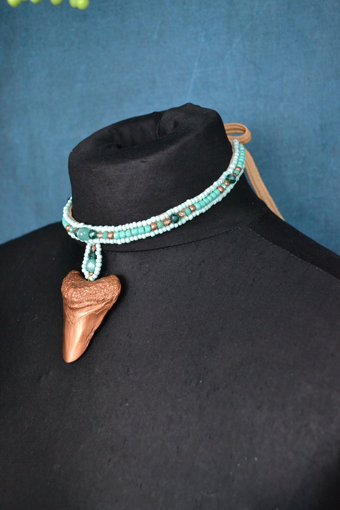 Green Shark tooth Choker