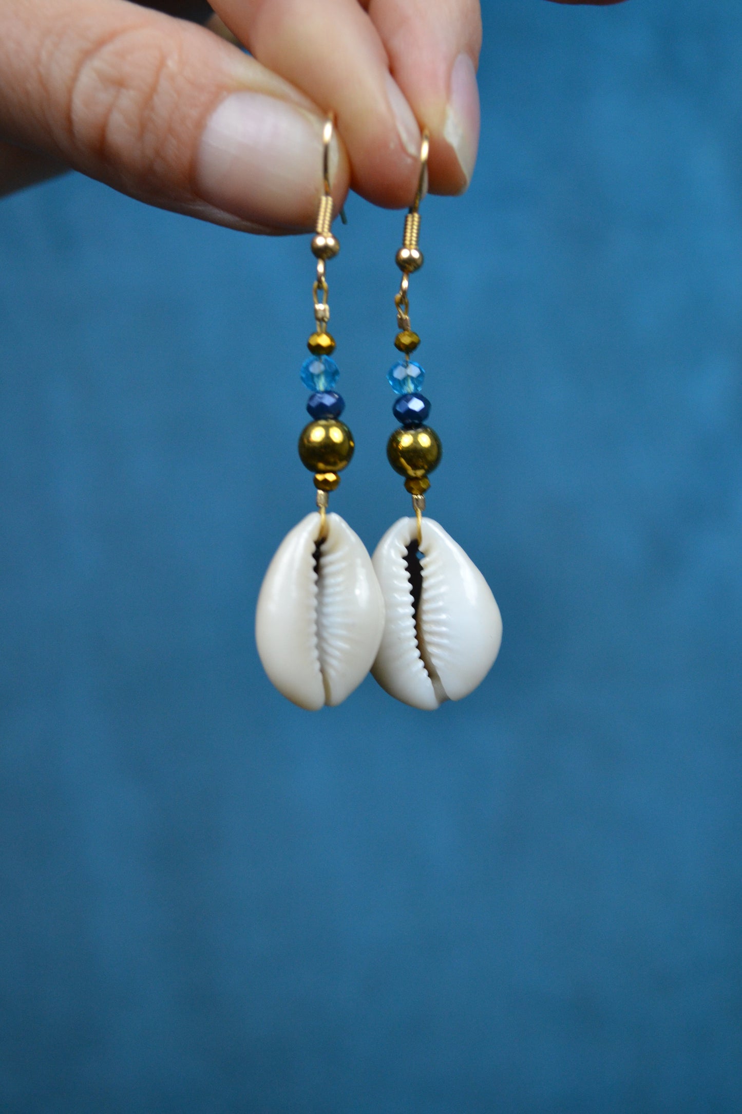 Kauri Earrings blue/gold