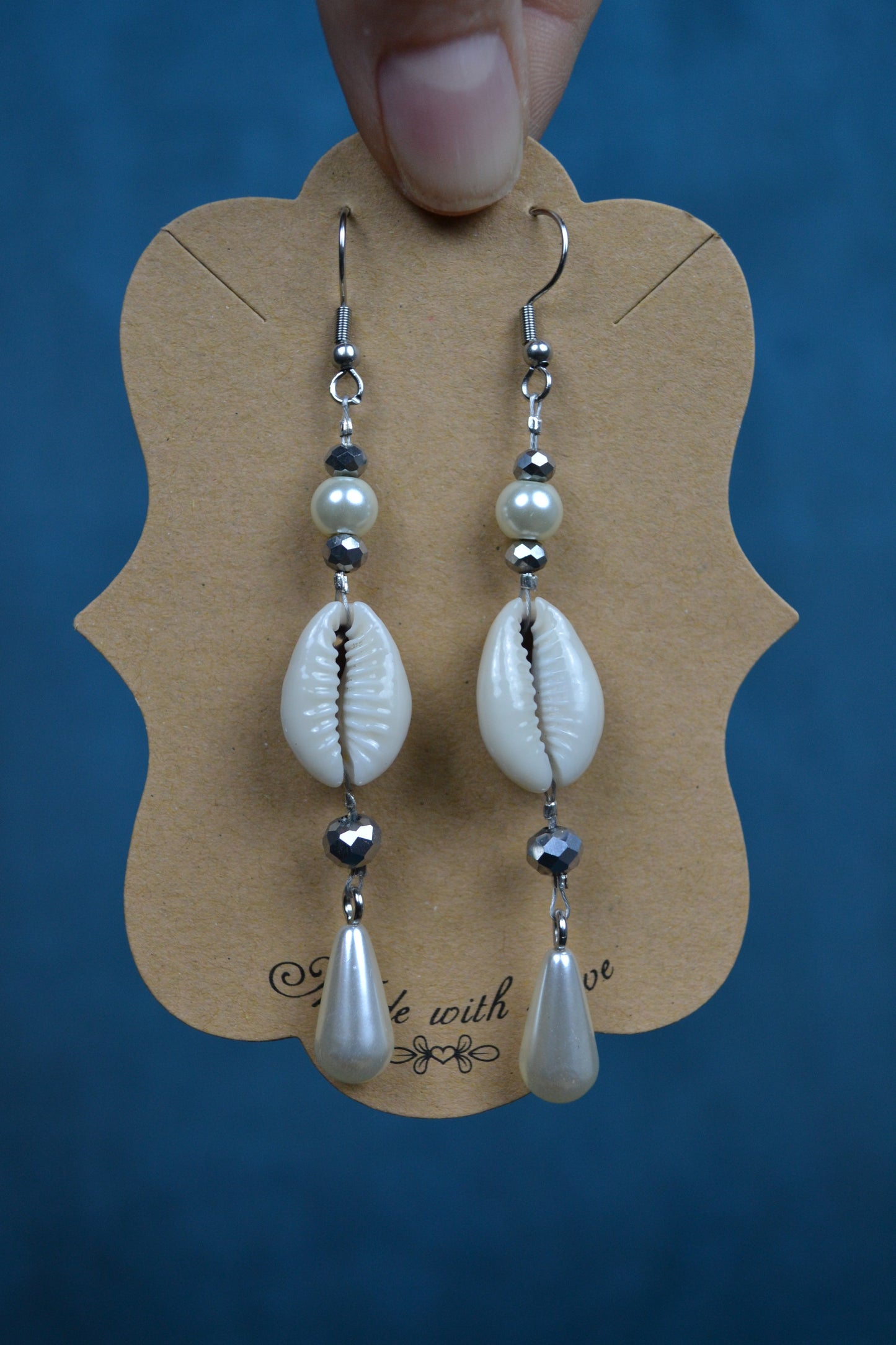 Long Kauri Earrings silver