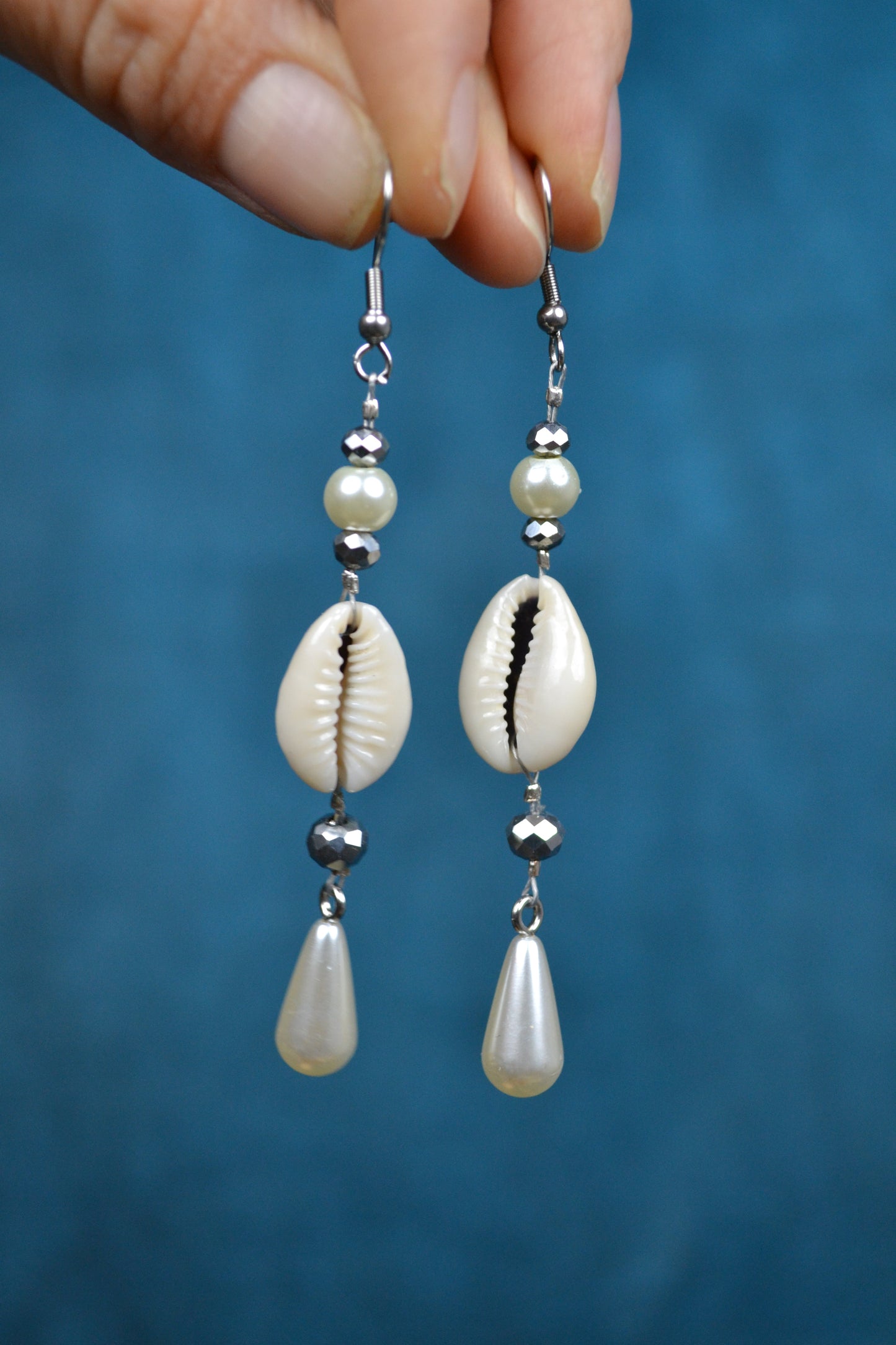 Long Kauri Earrings silver